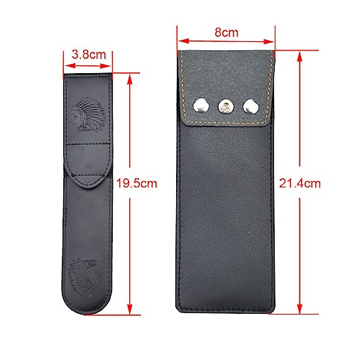 SHARROW Bogenschießen Gürtel Bogenhalter Bogenhaken Jagd Bogen Holster aus Leder für Gürtel Bogenständer für Recurvebogen Langbogen (Schwarz)