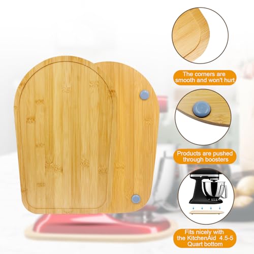 Bamboo Mixer Slider Mat for Tilt Head Kitchen Aid 4.5-5 Qt Stand Mixer, Appliance Sliding Mat for Kitchenaid Artisan 4.5-5 Qt, Kitchen Countertop Storage Accessories Mixer Moving Tray Attachments