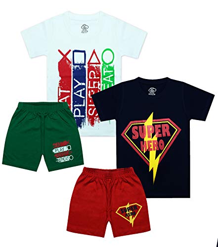 Image of MIST N FOGG Boys Cotton Half Sleeve Tshirt & Shorts Set of 2