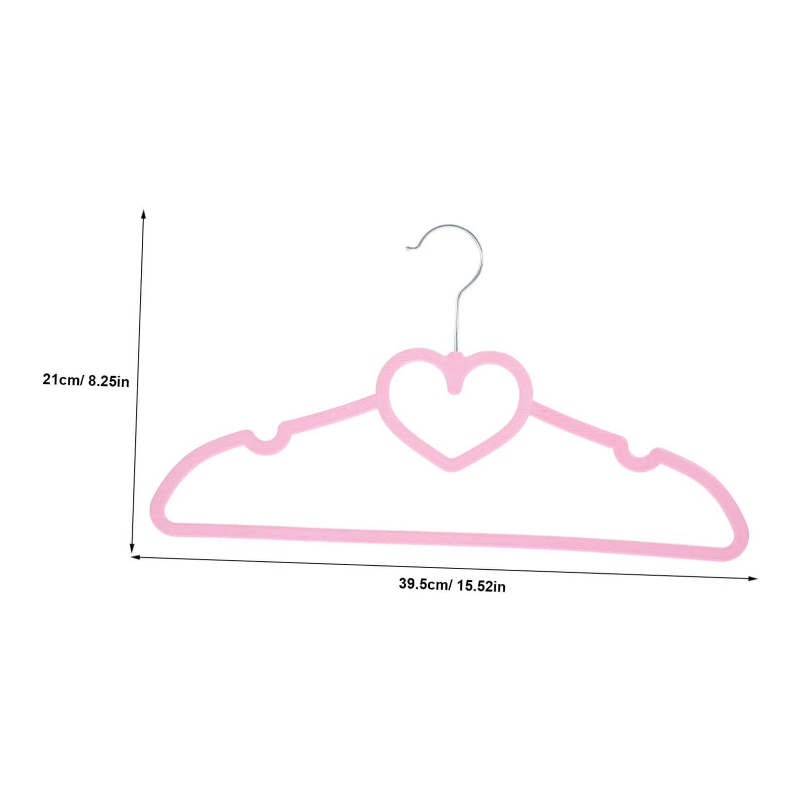 Happyyami 20Pcs Heart Shaped Clothes Hangers Non Slip Abs for Adult Clothing Chic Pastel Pink Design for Tidy Closet Organization