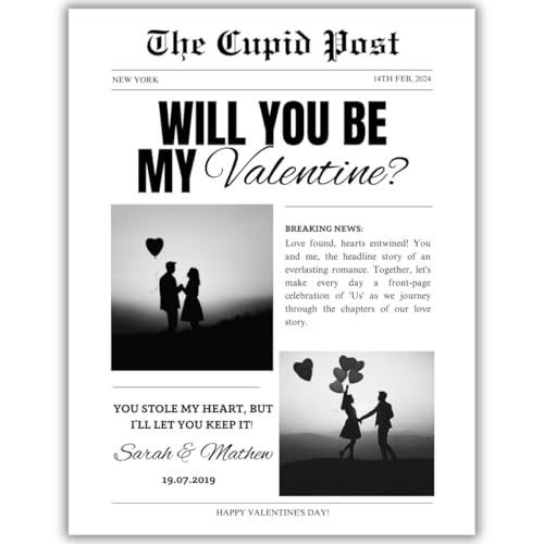 Will You Be My Valentine Cupid Poster or Canvas –