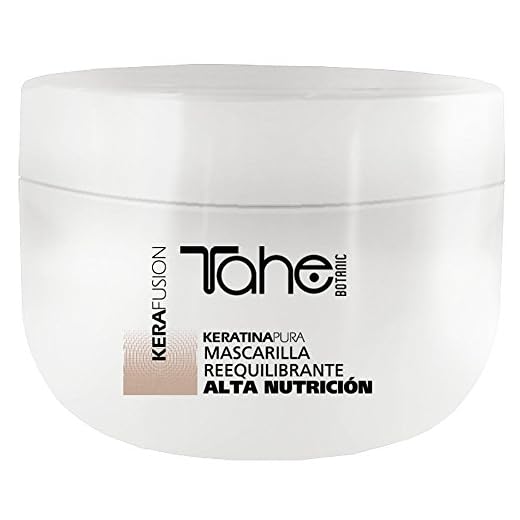 Tahe Kerafusion Mascarilla de Pelo/Mascarilla Capilar Reequilibrante con Queratina Pura, Alta Nutrición, 300 ml