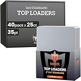 Max Protection - 35pt Top Loaders for Cards - 1000 Count - Premium 3x4 Inch Trading Card Toploaders - Protect Your Baseball and Sports Cards with These Crystal Clear Hard Plastic Sleeves Protectors