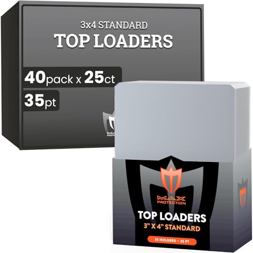 Max Protection - 35pt Top Loaders for Cards - 1000 Count - Premium 3x4 Inch Trading Card Toploaders - Protect Your Baseball and Sports Cards with These Crystal Clear Hard Plastic Sleeves Protectors