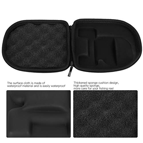 Bolsa de armazenamento de molinete de pesca rígido preto, caixa de roda de linha, para entusiastas d