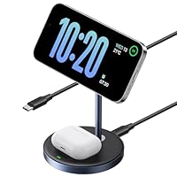 UGREEN Zapix Caricatore Wireless MagSafe Compatibile con iPhone 17 16 15 14 13 12 e AirPods, 2 in...
