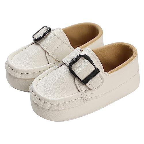 Baby Girls Loafers Prewalker Dress Shoes Infant Boys 𝗢xford PU Leather Soft Sole Anti-Slip Flat Buckle Sneakers