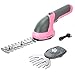 Produktbild WORKPRO Gartenschere Akku 7,2V Rosa, Handliche Grasschere Elektrisch mit 2 Messern 2.000mAh Akku und Typ C Kabel, 2 in 1 Heckenschere mit Schnittbreite 10cm, Schnittlänge 15cm