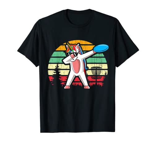 Bonito regalo de unicornio Dab Frisbee Disc Golf Girls para mujer Camiseta