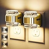 JandCase LED Night Light, Golden Bubble Night Lights Plug into Wall, [2 Pack]Night Light3000K/4000K/5000K & 3 Brightness Levels, Dimmable Nightlight with Dusk to Dawn Sensor for Bathroom Hallway
