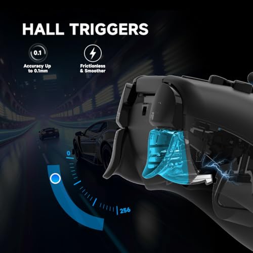 Image of ASRVA Black Wireless Pro Controller for PS5, Hall Effect Joystick No Drift, 4 Back Paddles, Macro, Gyro, 1000mAh, RGB, Compatible with PS5 /Pro /Slim /PC /iOS /Android