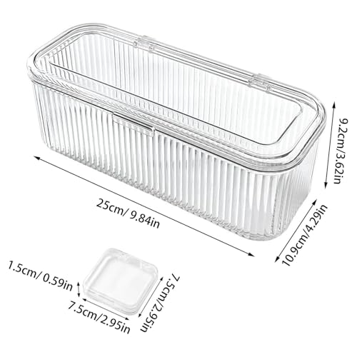 LuxTerra Zestaw do przechowywania paznokci, pudełko do przechowywania biżuterii na biurko, z naklejkami 3D, organizer do pakowania paznokci, strasu, pereł, rękodzieła DIY