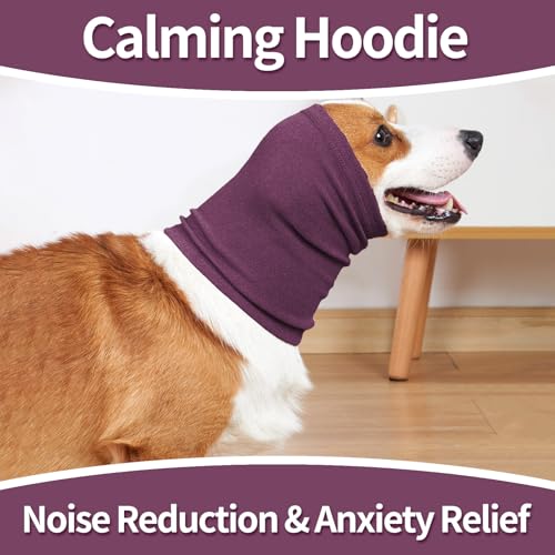 Image of Nanaki Dog Calming Hoodie Ear Wraps for Dogs, Ear Protection Dog Fireworks Ear Head Muffs Dog Warp Anxiety Relief, Dog Hematoma Ear Wrap, Dog Head Cover The Grooming and Force Drying Dog Ear Protector