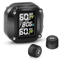 Avutrel TPMS Motorrad Reifendruckkontrollsystem, Wasserdicht Magnetische Aufladung, mit 2 Externen Sensoren, für Motorräder, Bike, ATV und Zweirädriges