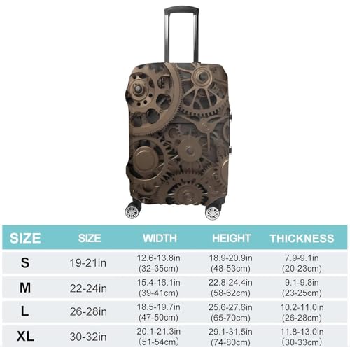 Steampunk Mechanical Gears Luggage Cover, Washable Elastic Suitcase Cover Protector Fit 18-32 Inch Luggage2