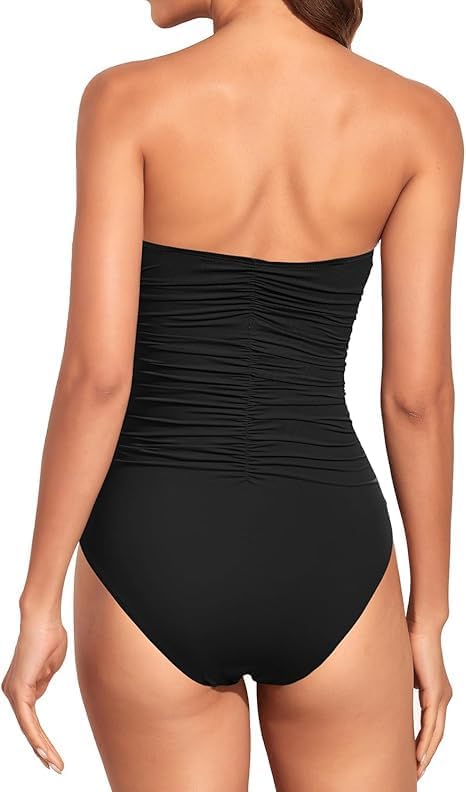 Holipick Women Strapless One Piece Swimsuits Tummy Control Bandeau Tube Top Bathing Suits Slimming Swimwear - Image 6