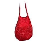 Bolsa de Crochê Vazada Macramê com Forro Praiana da Moda Blogueira - (Vermelho)