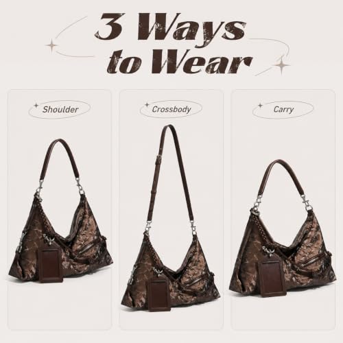 Image of Shoulder Purse for Women, Leather Women's Handbag Y2k Aesthetic Coquette Shoulder Bag Hobo Punk Trendy Ladies Purse