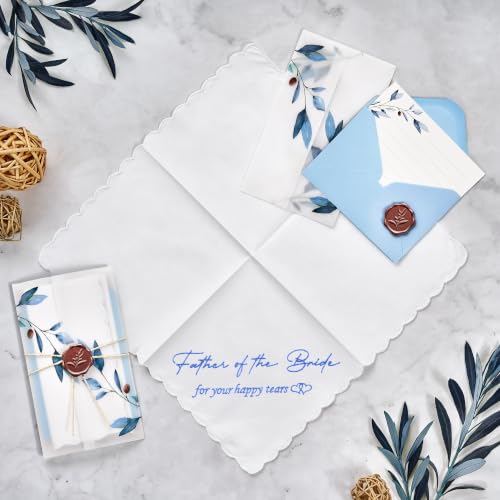 Image of Wedding Handkerchief, Something Blue for Bride, Mother of the Bride Gift