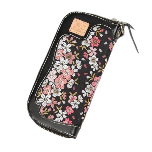 [デグナー] 花山ロングZIPウォレット [W-48K] 京桜 ブラック