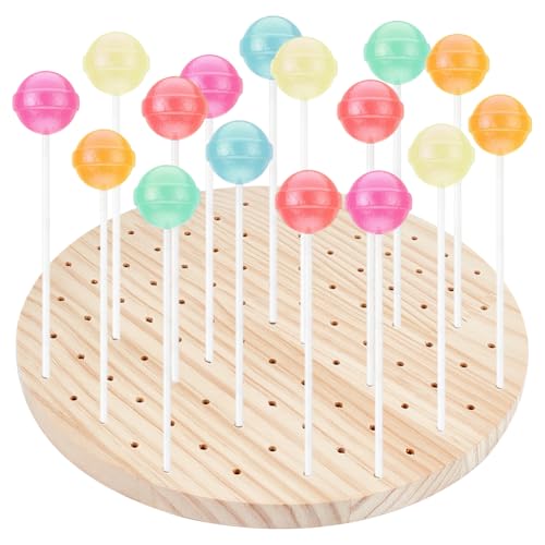PH PandaHall 90 agujeros soporte pinchos madera expositor con pinchos de madera, aperitivo presentaciones redondas frutas, brochetas, bandeja postre soporte Lollipop para fiestas barbacoas Pique Nique