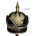 WWI & WWII German Prussian Pickelhaube Helmet Brass Accents Imperial Officer Spike Helmet Pickelhauben Helmets Wearable | Medieval Costumes Helm Armor SCA LARP Replica Costume Silver