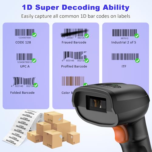 Lecteur de codes-barres USB 1D Bluetooth rechargeable symcode pour ordinateur - 2