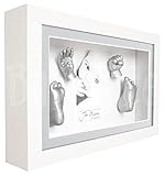 BabyRice 3D Baby Hand & Foot Casting Kit with Deluxe Frame (LightGrey/White)