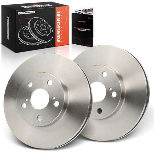 Frankberg Brake Disc Set incl. 2x Discs Front Vented Ø255mm Compatible with Prius W3 CT ZWA10 Replace# 4351247040,4351247050