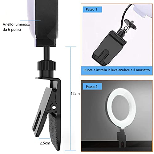 6,3'' Ring Light, Selfie Ring Light per Laptop