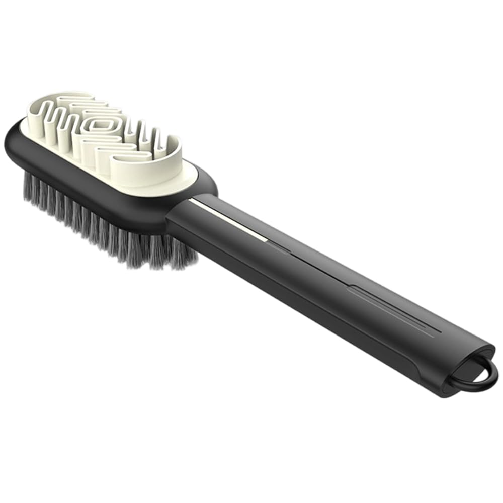 2 in 1 Scrub Suede Shoe Brush, Rubber Polish Eraser with Soft Bristle Brush for Suede Cleaner and Nubuck Brush (Black)