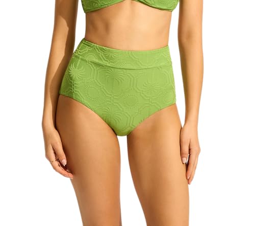 Seafolly Women's High Waisted Full Coverage Low Legline Bikini Bottom Swimsuit