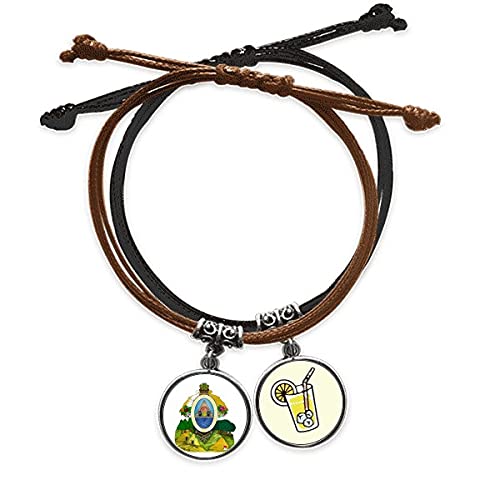 Bracelet Honduras emblème national corde main chaîne bracelet cuir homme femme