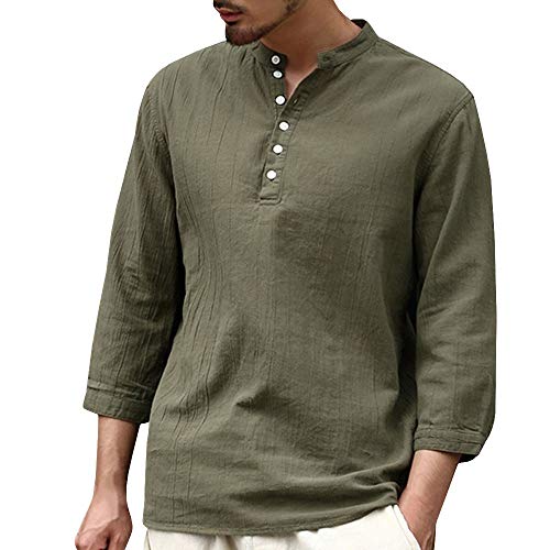 remera manga larga con botones hombre