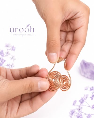 Image of Handcrafted Copper Spiral Energy Coil, Healing Meditation Tool for Reiki and Palm Reading Universal with Wireless Spiral
