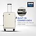Bordlite 24" Medium Suitcase – ABS Hardshell Front Opening Lightweight Luggage, Expandable +4cm with 8X Spinner Wheels, Combo Lock, Telescopic Handle – Ivory