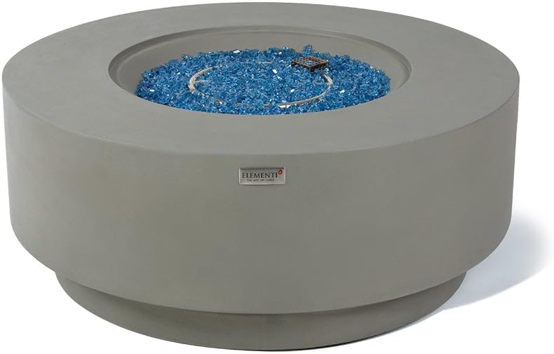Colosseo Concrete Fire Pit 40.9" x 40.9" Outdoor Patio Firepit Includes Fire Glass Modern Fire Pits & Outdoor Fireplaces for Garden, Deck, Indoor & Outdoor Heating