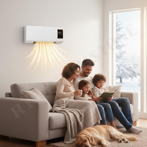 Image of Drumstone 𝐃𝐈𝐖𝐀𝐋𝐈 𝟓+𝟓 𝐘𝐄𝐀𝐑 𝐆𝐔𝐀𝐑𝐀𝐍𝐓𝐄 1500W Wall Heater with Low Noise & 8H Timer Indoor Air Conditioner for Bedroom, Home Heating & Cooling, Energy Efficient & Quiet 𝐖𝐇𝐈𝐓𝐄