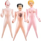 Drayear 3 Pack 59 Inch Funny Inflatable Doll Life Size Blow Up Tricky Doll for Halloween Gag Prank Props Tricky Game Bachelorette Hawaiian Beach Party, 3 Styles
