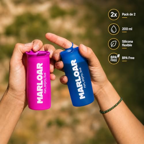 MARLOAR Gobelet pliable Trail Running Pack 2, 200 ml, Soft Cup bleu, réutilisable et flexible, gobelet Trail Running pour course, randonnée, hydratation, course à pied et activités extérieures – vue 2