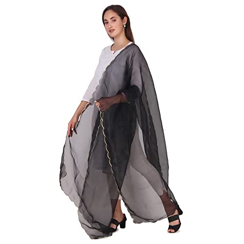 Traditions Bazaar Women's Organza Fabric Cut-Work Border Dupatta