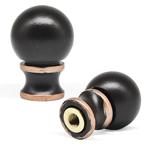 Ball Lamp Finial Cap Knob For Lamp Shade Top,Solid Lamp Finial Caps,Heavy Metal Top Screw Finial For Table Or Floor Lamps,1/4-27 Inch Threaded Base Connect To Lamp Harp #TOP5