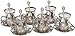 6 X CopperBull 2018 Turkish Tea Glasses Set with Saucers Holders & Spoons (Silver)