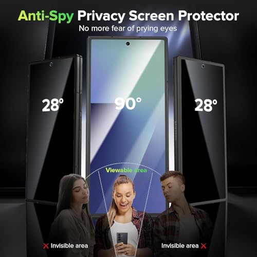 Image of VIZER Privacy Tempered Glass Screen Protector for Samsung Galaxy Z Fold7 Front Display (2 Pack) | 9H Anti-Spy Screen Guard | HD Clear Privacy Glass | Anti-Scratch | Bubble-Free Installation | Case Friendly