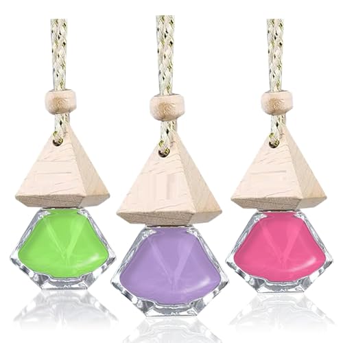 Snif Diamond Hanging oil Car Perfume Combo Pack (3 Free Refill) Pack of 3 (Jazzy Jasmine, Romantic Rose and Lavender Love)