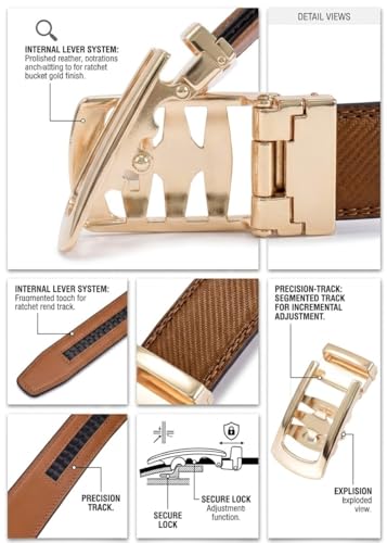Image of WildHorn Men's Genuine Leather Belt for Men| Premium Auto-Lock Buckle | Adjustable up to 48 inch | Formal & Casual Wear | Micro-Adjust Fit | Stylish Gift Box Included