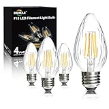 BRIMAX F15 4W LED Porch Light Bulbs Outdoor,Equivalent 40W Incandescent Bulb,E26 Medium Base Dimmable 2700K Warm White Flame Wrinkle Glass, Post Bulbs for Ceiling Fan and Lantern Lamp, 4Pack