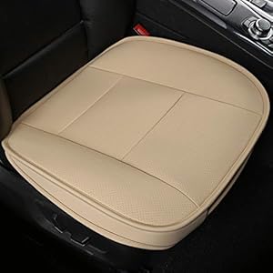 LUOLLOVE Auto Sitzbezüge Leder Beige 2PCS