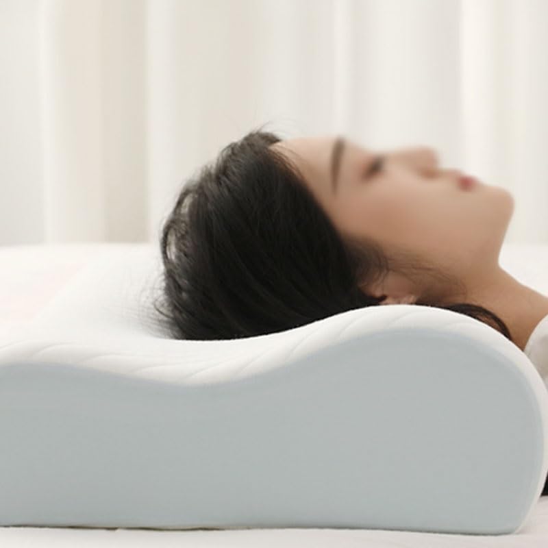 Plush Fabric Home Hotel Sleep Aid Neck Pillow with Slow Rebound