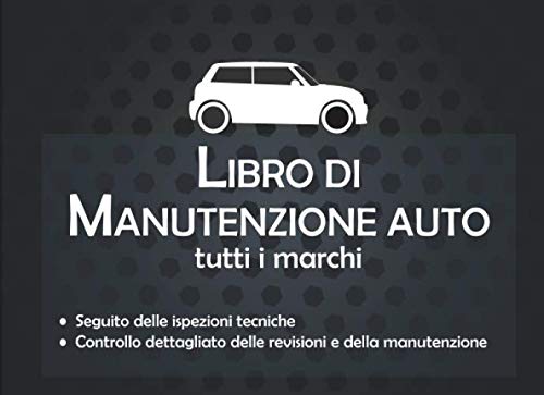 Libro Di Manutenzione Auto: v1-6 Diario di bordo dell'auto | Seguito delle ispezioni tecniche | libretto di manutenzione con pagine prefabbricate | ... x 15,24cm | solhouette auto sfondo nero
